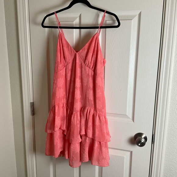 Women's Triangle Cup Tiered Mini Skater Dress - Wild Fable Pink Size large - Picture 2 of 10